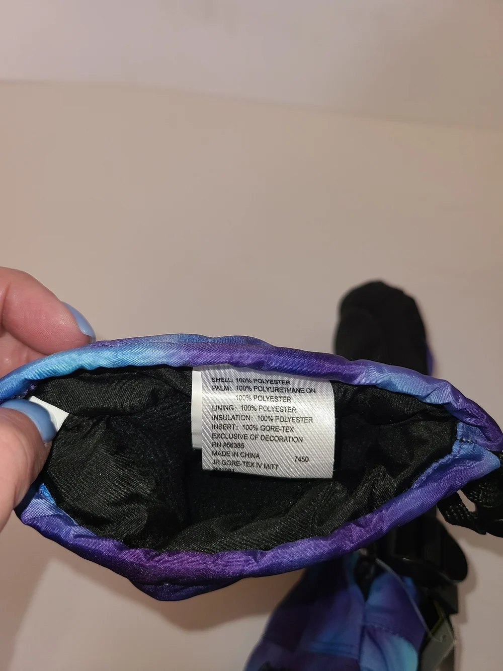 GORE-TEX Purple Blue Tie-Dye Ski Mittens